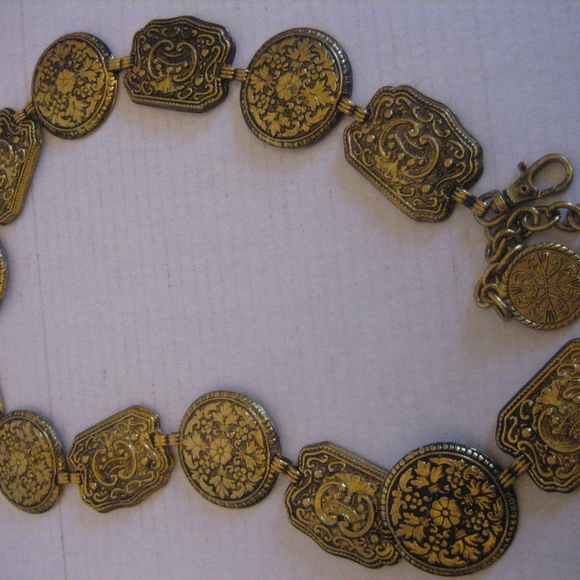 Vintage Decorative Antique Gold Round/Square Belt - Picture 5 of 5